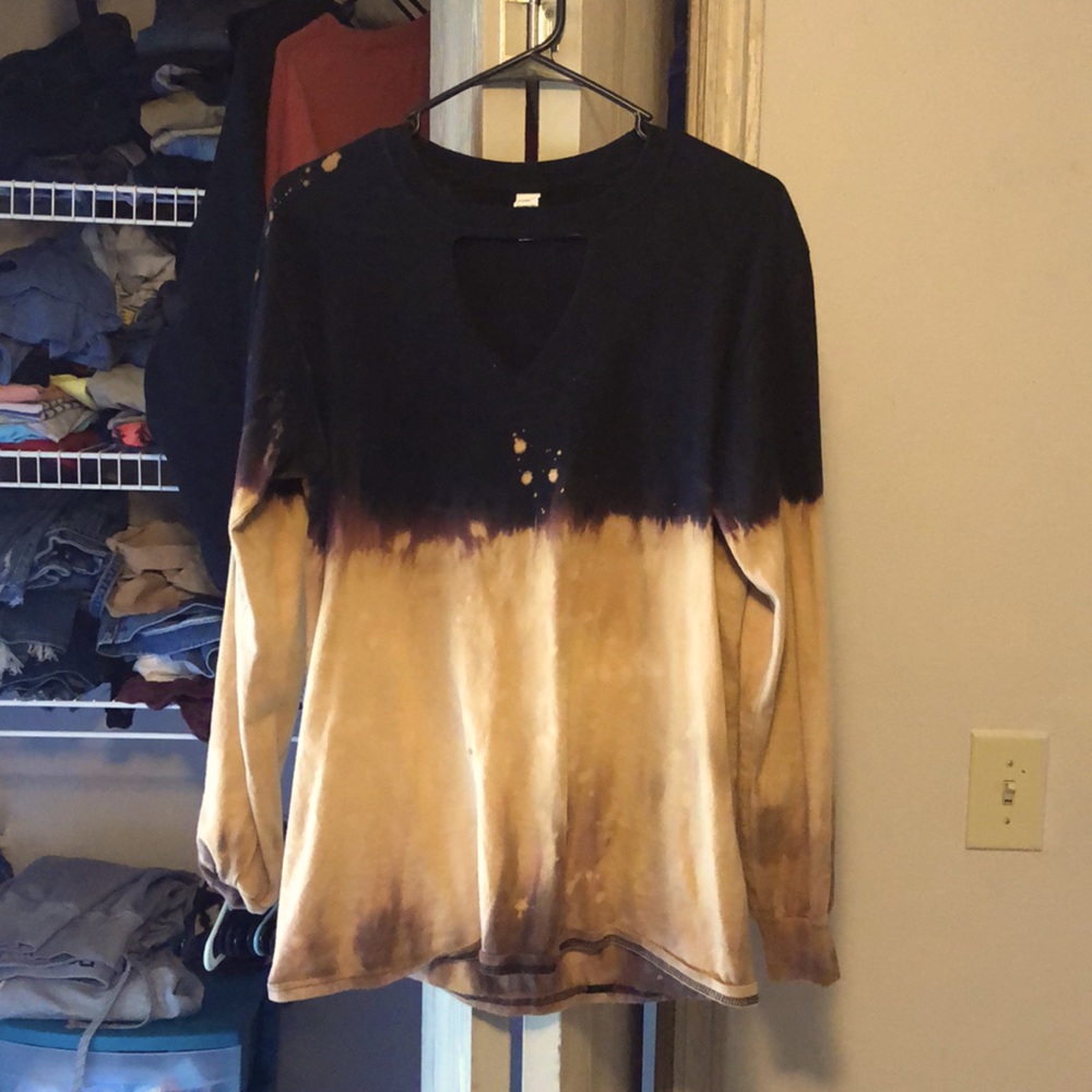 Black washed long sleeve shirt